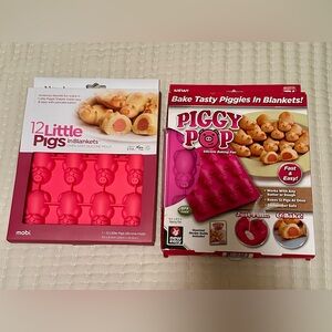 Pig Silicone Baking Mold Pan Set – Pigs in a Blanket, Party/Kids Baking NWT